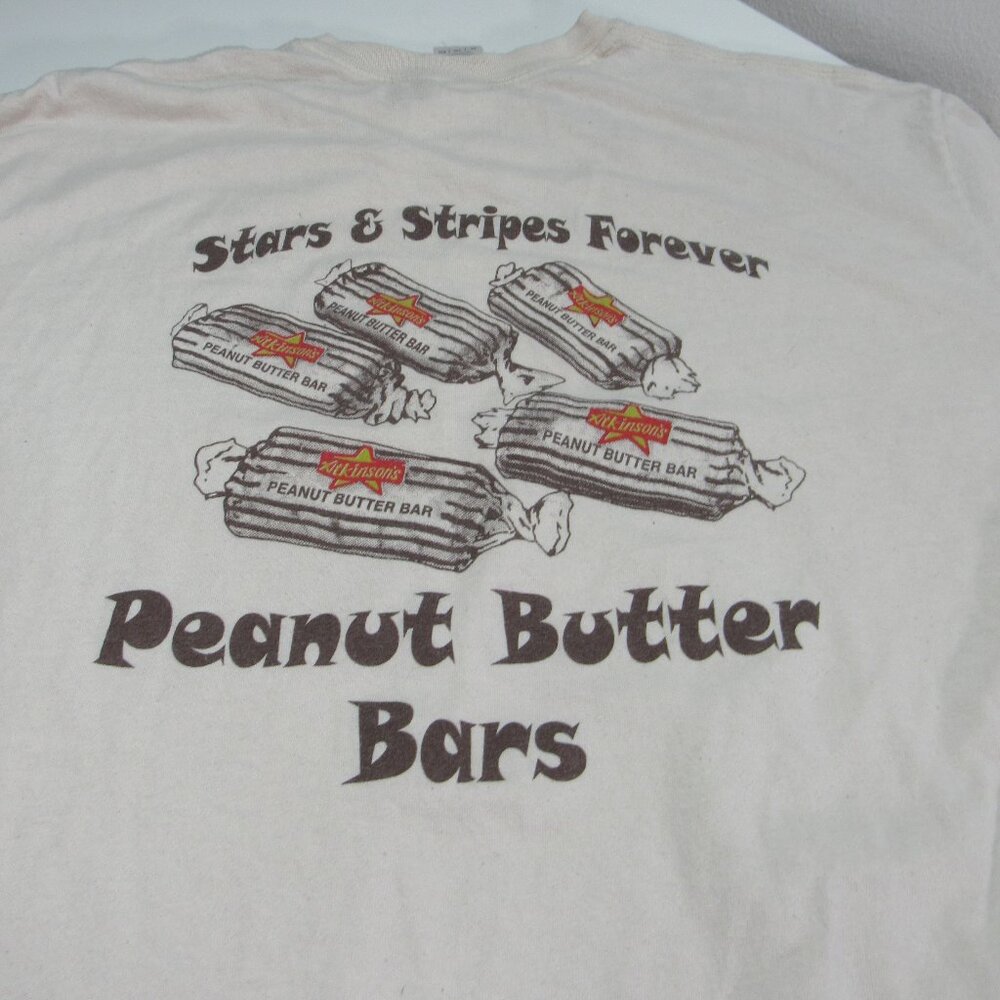Gildan Cream Short Sleeve Tee with Brown Print